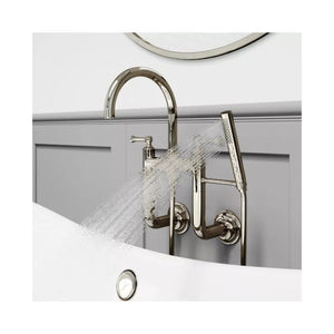 Tisbury Two-Handle Deck Mount Roman Bathtub Faucet in Polished Nickel
