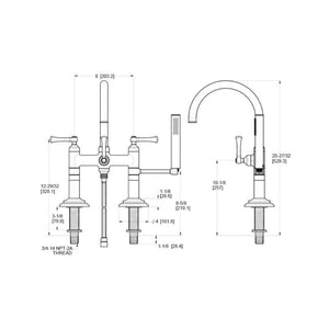 Tisbury Two-Handle Deck Mount Roman Bathtub Faucet in Tuscan Bronze