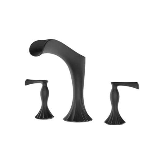 Rhen Two-Handle Roman Bathtub Faucet in Matte Black