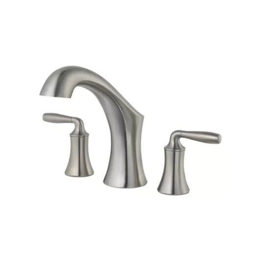 Iyla Two-Handle Roman Bathtub Faucet in Brushed Nickel