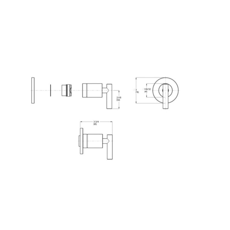 Contempra Diverter Trim in Matte Black