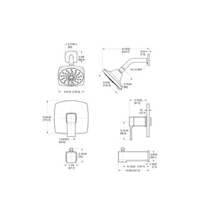 Deckard Tub & Shower Valve in Brushed Nickel