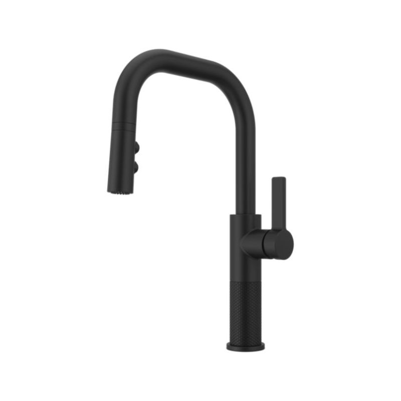 Montay Single-Handle Pull-Down Kitchen Faucet in Matte Black