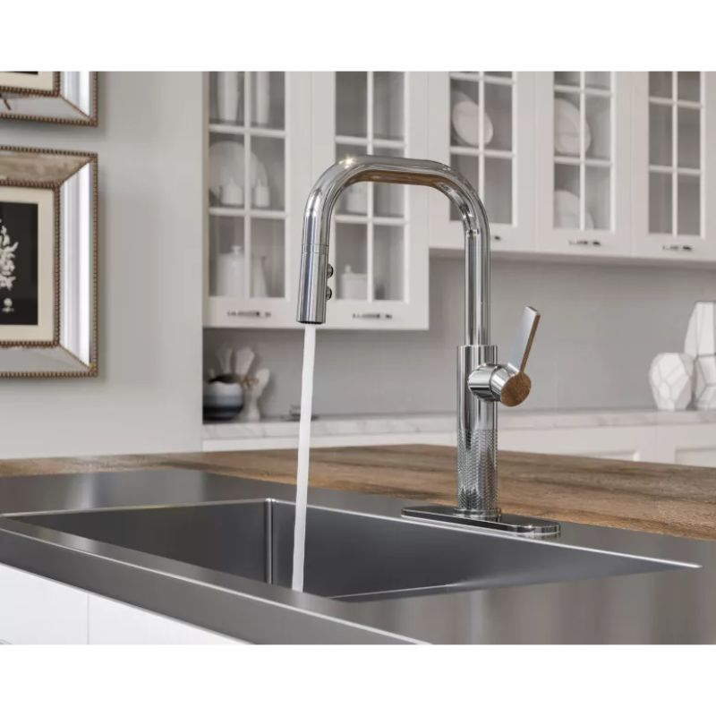 Montay Single-Handle Pull-Down Kitchen Faucet in Polished Chrome