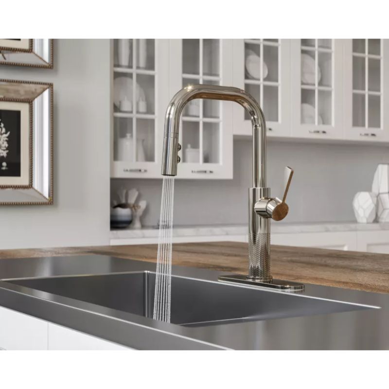 Montay Single-Handle Pull-Down Kitchen Faucet in Polished Nickel