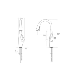 Kai Single-Handle Pull-Down Kitchen Faucet in Stainless Steel