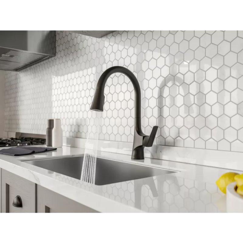 Norden Single-Handle Pull-Down Kitchen Faucet in Matte Black