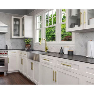 Port Haven Single-Handle Pull-Down Kitchen Faucet in Brushed Gold