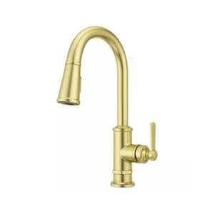 Port Haven Single-Handle Pull-Down Kitchen Faucet in Brushed Gold