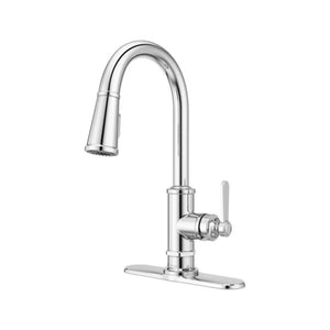 Port Haven Single-Handle Pull-Down Kitchen Faucet in Polished Chrome