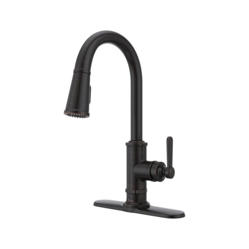 Port Haven Single-Handle Pull-Down Kitchen Faucet in Tuscan Bronze