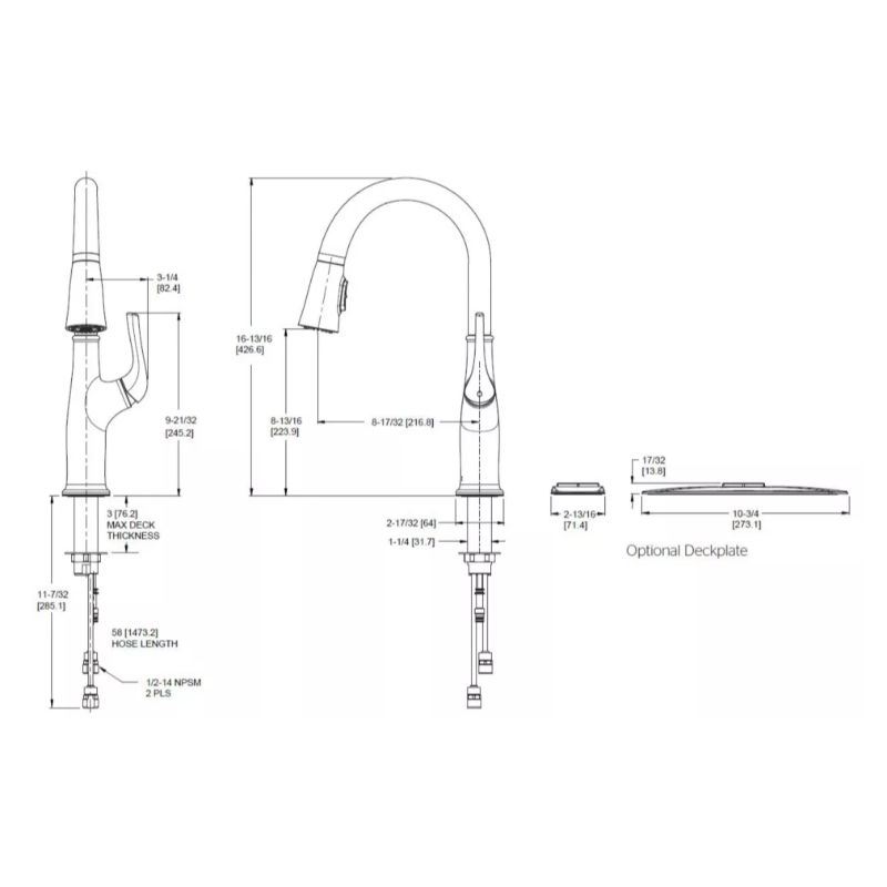 Highbury Pull-Down Kitchen Faucet in Polished Chrome