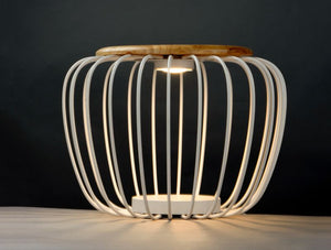 15' Tall Cage Decor Item in White / Navaho White with a PCB Integrated LED