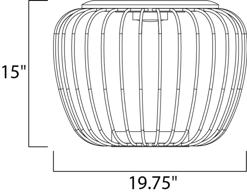 15' Tall Cage Decor Item in White / Navaho White with a PCB Integrated LED