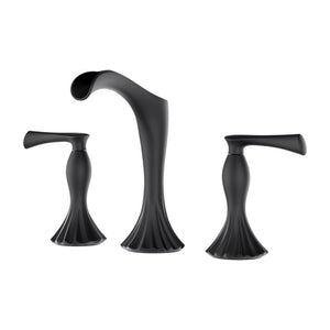 Rhen Widespread Two-Handle Bathroom Faucets In Matte Black