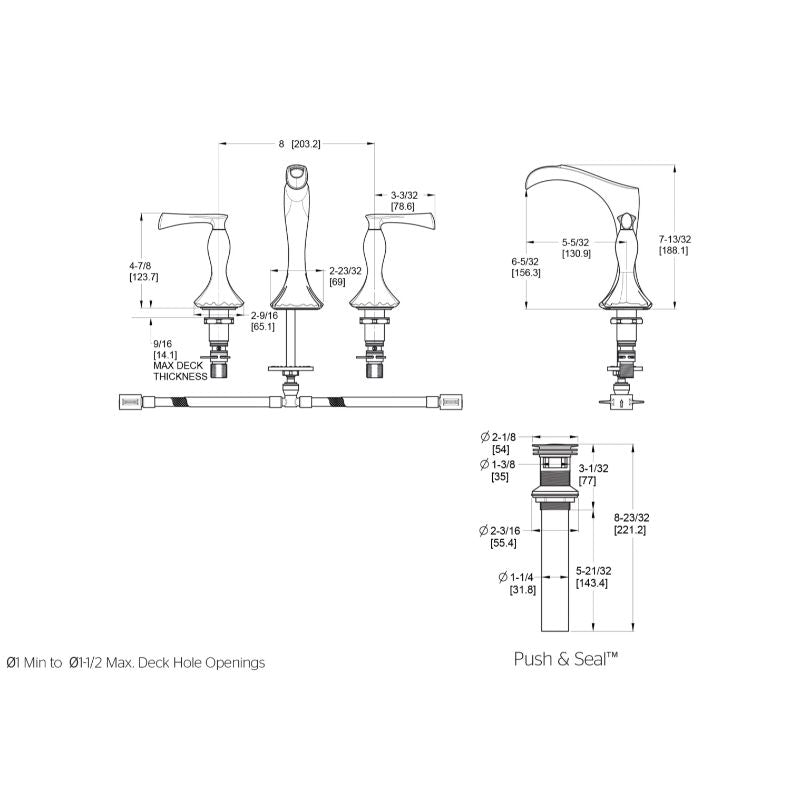 Rhen Widespread Two-Handle Bathroom Faucets In Matte Black
