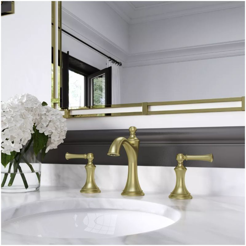 Tisbury Widespread Two-Handle Bathroom Faucets In Brushed Gold