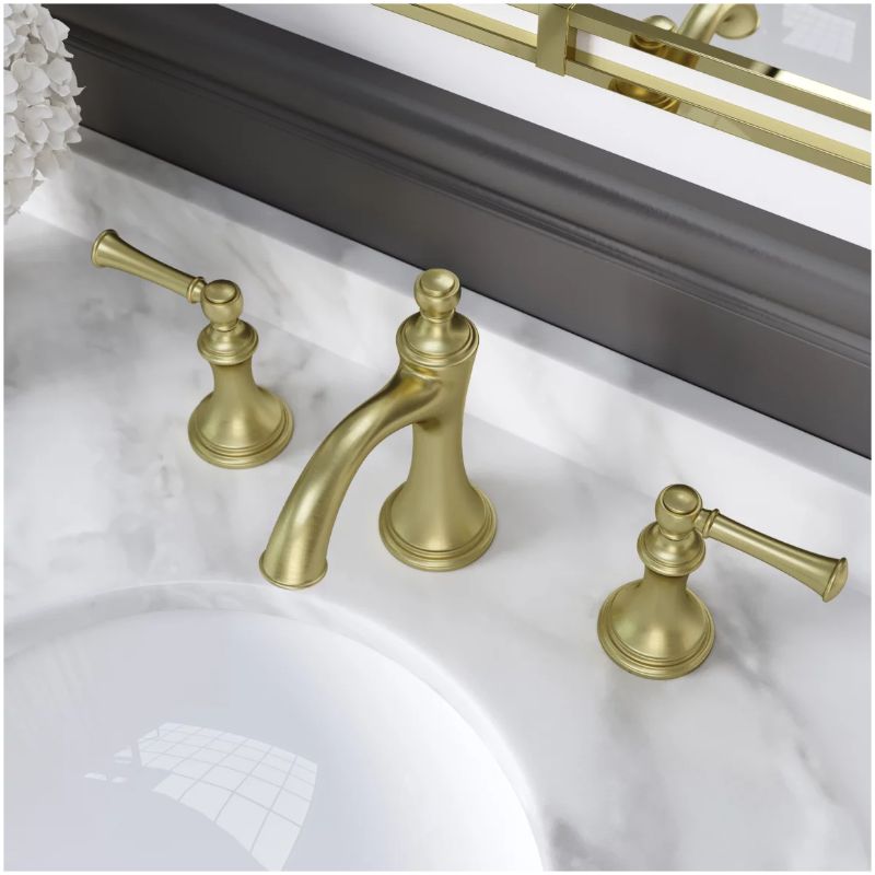 Tisbury Widespread Two-Handle Bathroom Faucets In Brushed Gold