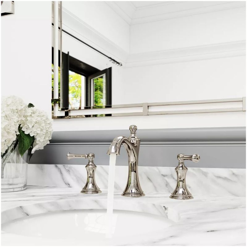 Tisbury Widespread Two-Handle Bathroom Faucets In Polished Nickel