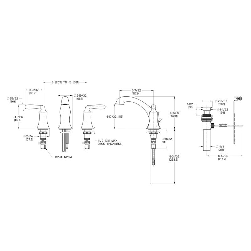 Iyla Widespread Two-Handle Bathroom Faucets In Brushed Nickel