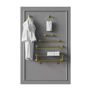 Tisbury 9.47' Round-Bar Toilet Paper Holder in Brushed Gold