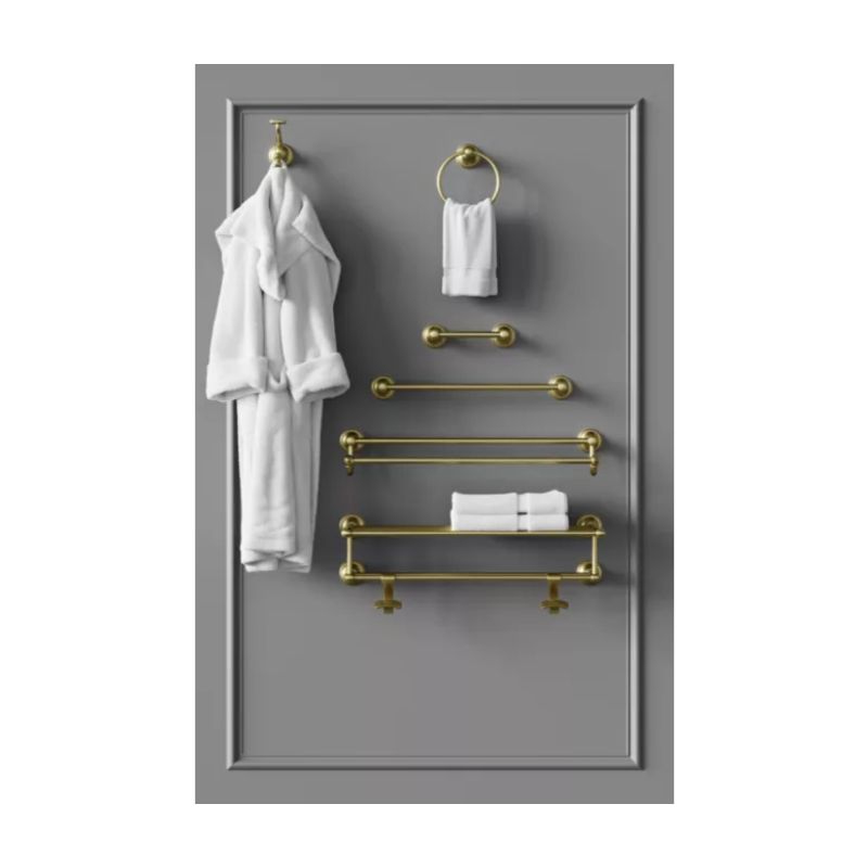 Tisbury 9.47' Round-Bar Toilet Paper Holder in Brushed Gold