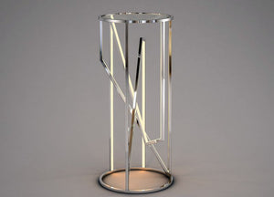 35.5' Tall Trapezoid Decor Item in Polished Chrome