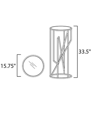 35.5' Tall Trapezoid Decor Item in Polished Chrome