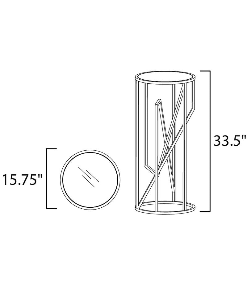 35.5' Tall Trapezoid Decor Item in Polished Chrome