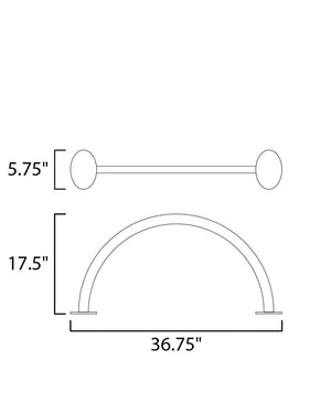 Arc 17.5' Table Lamp in Brushed Black