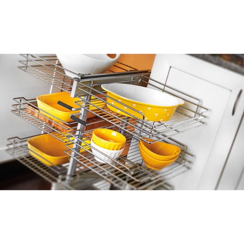 5PSP Series Chrome Blind Corner Optimizer with Soft-Close (26.25' x 20.25' x 21')