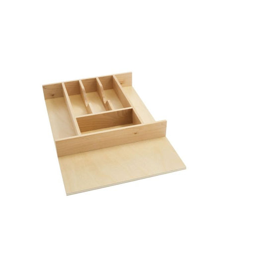 4WCT Series Natural Maple Wood-Insert Cutlery Tray (14.63" x 22" x 2.88")