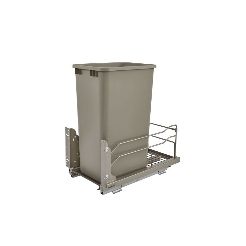 53WC Series Champagne Undermount Single Waste Container Pull-Out Organizer (10.88' x 22.25' x 23')