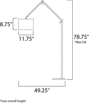 Hotel 11.75' x 48' Floor Lamp in Polished Chrome