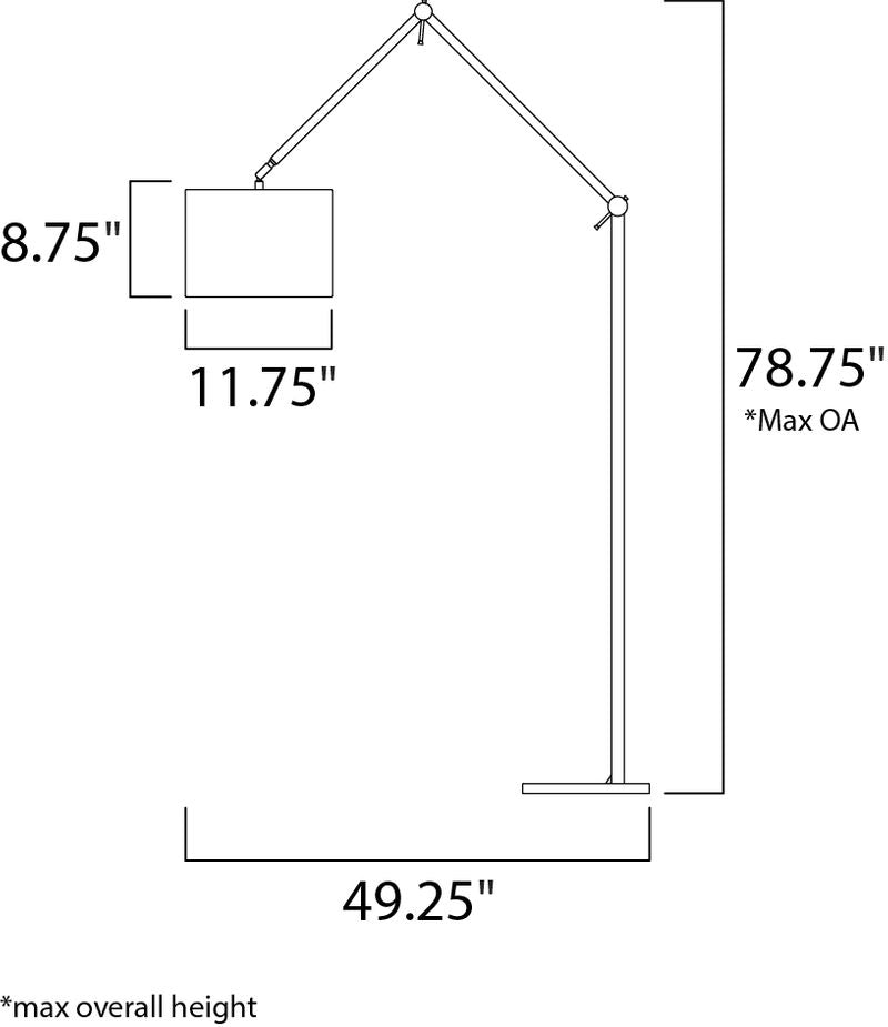 Hotel 11.75' x 48' Floor Lamp in Polished Chrome