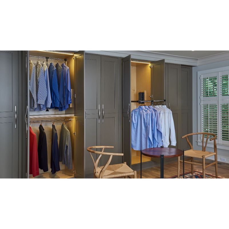 CPDR Series Chrome Pull-Down Closet Rod (18' x 4' x 34.75')