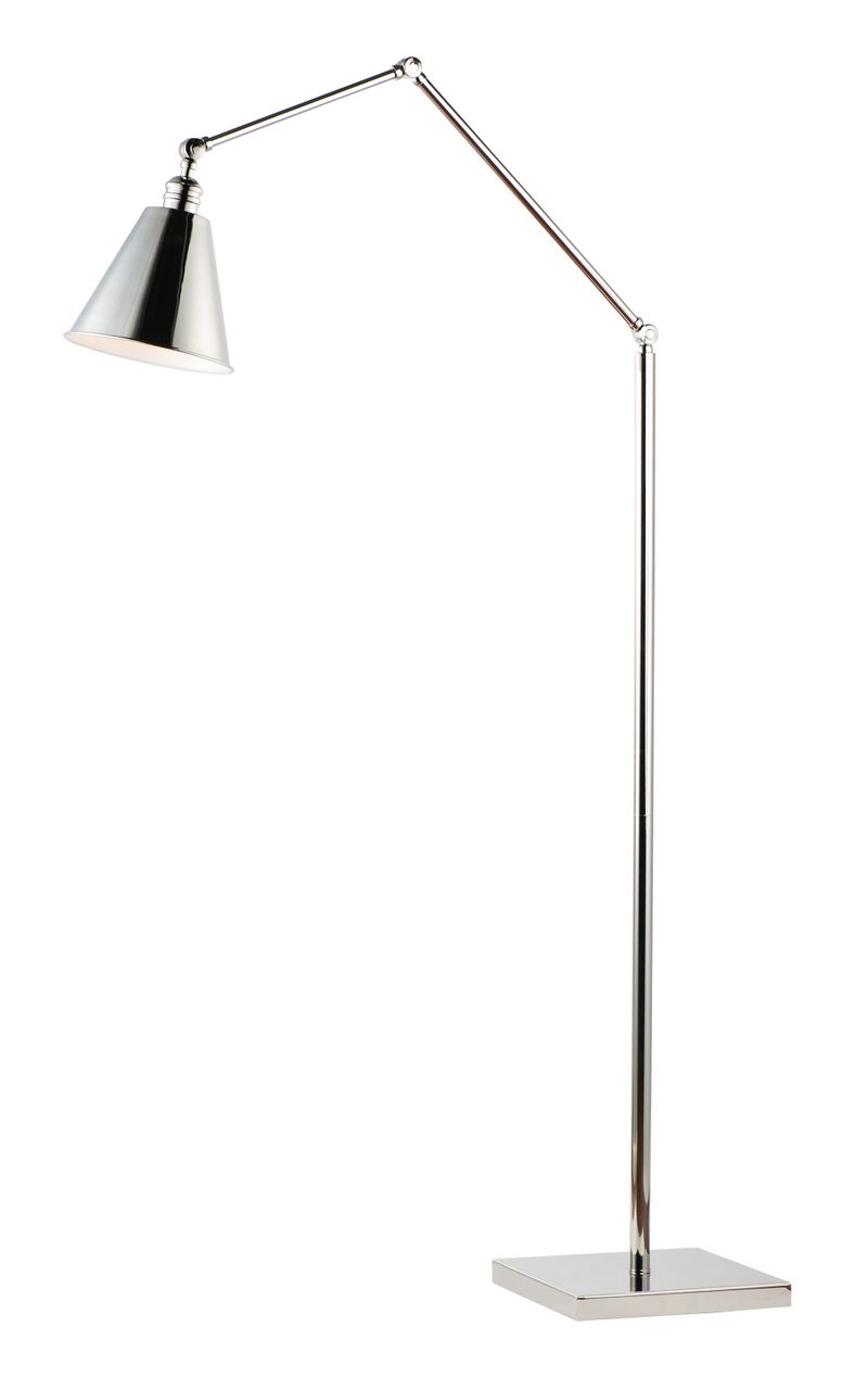 Library 55' Floor Lamp in Polished Nickel
