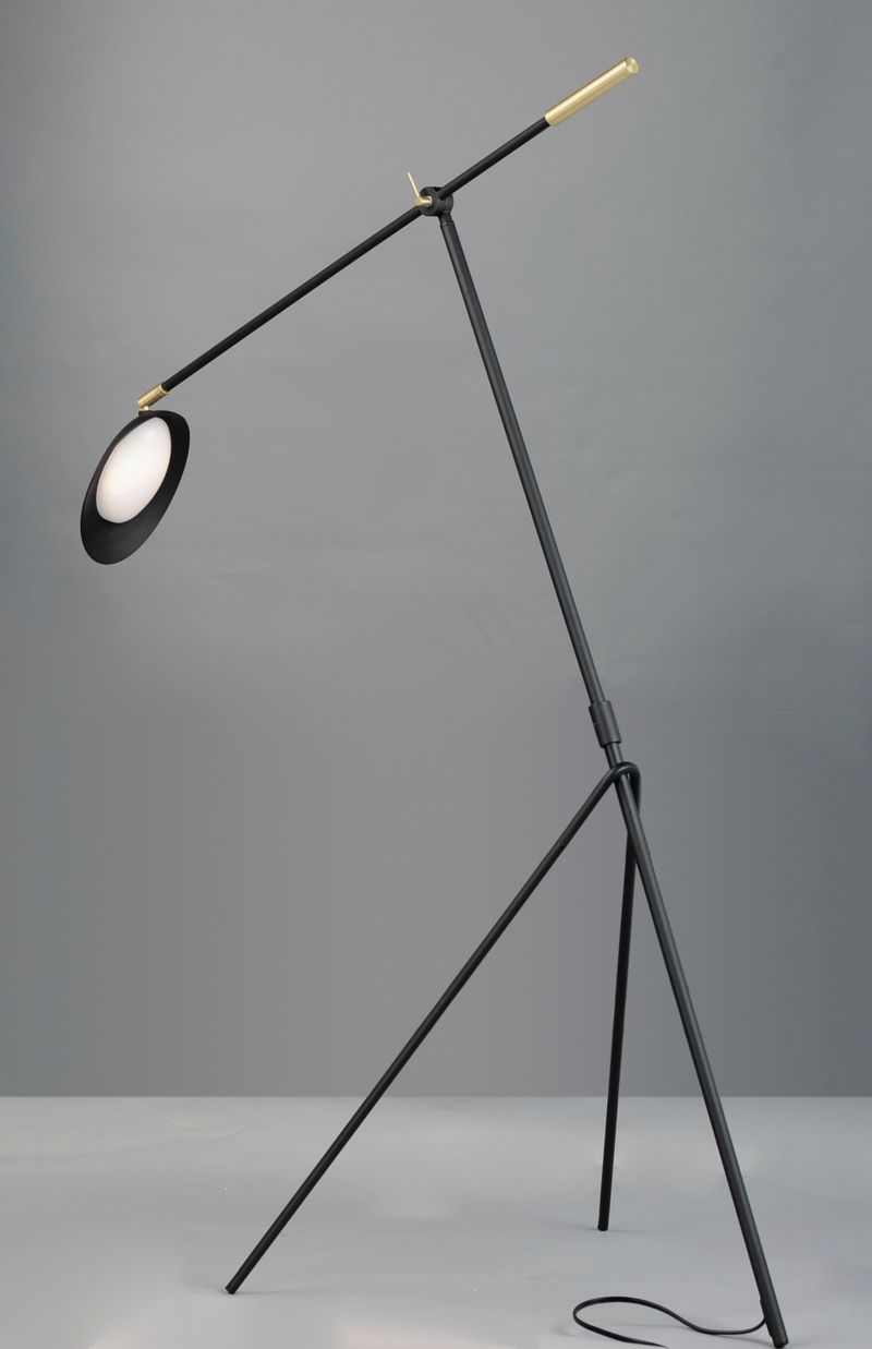 Scan 60.5' Floor Lamp in Black and Satin Brass