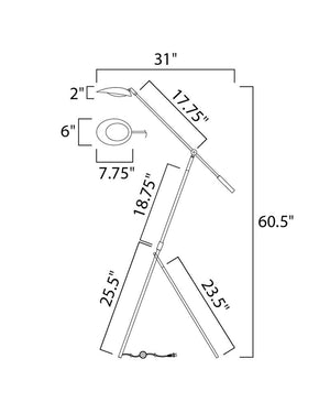 Scan 60.5' Floor Lamp in Black and Satin Brass