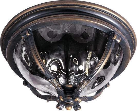 Camden VX 8.5" 3 Light Outdoor Flush Mount in Golden Bronze