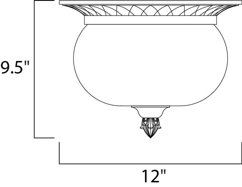 Carriage House DC 9.5' 2 light Outdoor Flush Mount in Oriental Bronze