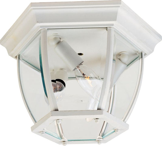 Crown Hill 6.5" 3 Light Outdoor Flush Mount in White