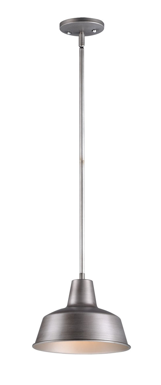 Pier M 5.75" Single Light Outdoor Pendant in Weathered Zinc