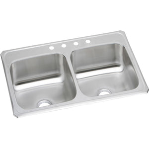 Celebrity 21.25' x 33' x 6.88' Stainless Steel Double-Basin Drop-In Kitchen Sink