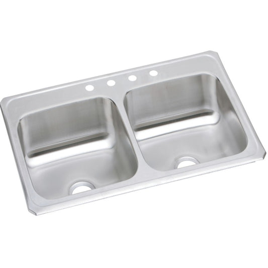 Celebrity 22" x 43" x 6.88" Stainless Steel Double-Basin Drop-In Kitchen Sink