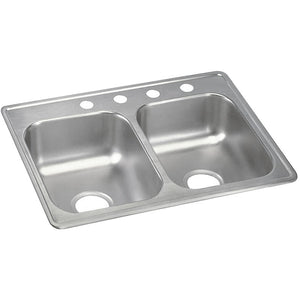 Dayton 19' x 25' x 6.31' Stainless Steel Double-Basin Drop-In Kitchen Sink