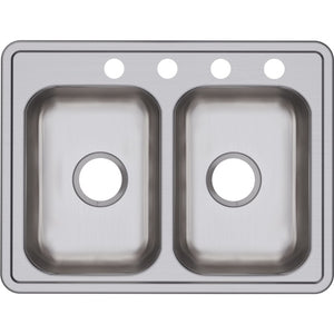 Dayton 19' x 25' x 6.31' Stainless Steel Double-Basin Drop-In Kitchen Sink