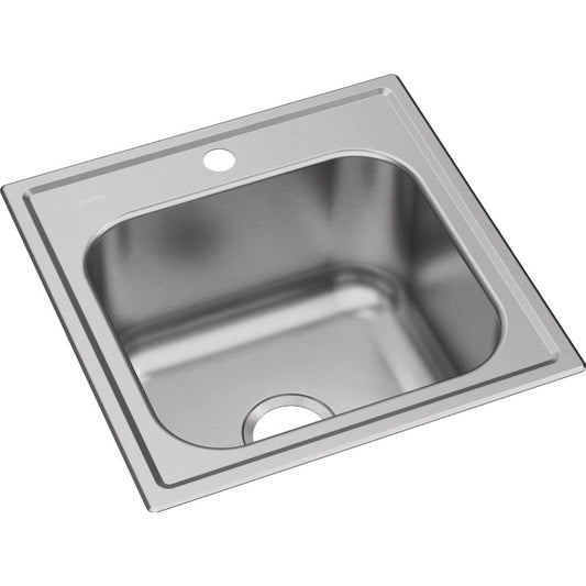 Dayton 20" x 20" x 10.13" Stainless Steel Single-Basin Drop-In Laundry Sink - 1 Faucet Hole