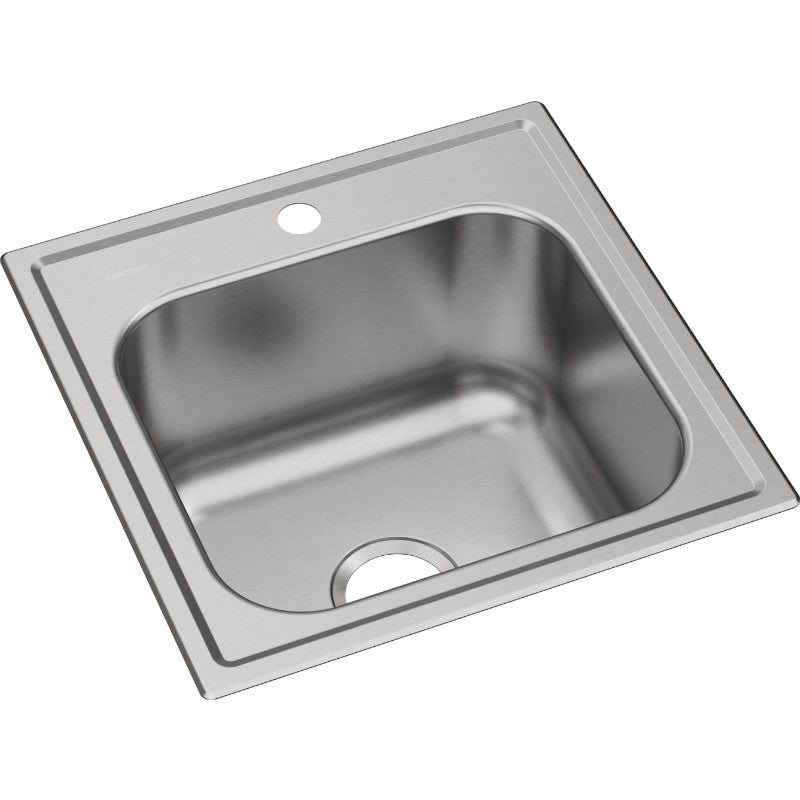 Dayton 20' x 20' x 10.13' Stainless Steel Single-Basin Drop-In Laundry Sink - 1 Faucet Hole