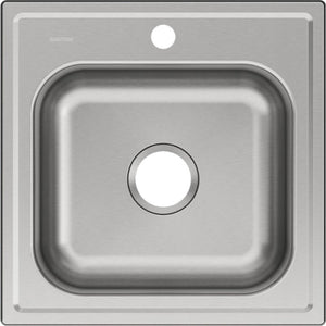 Dayton 20' x 20' x 10.13' Stainless Steel Single-Basin Drop-In Laundry Sink - 1 Faucet Hole